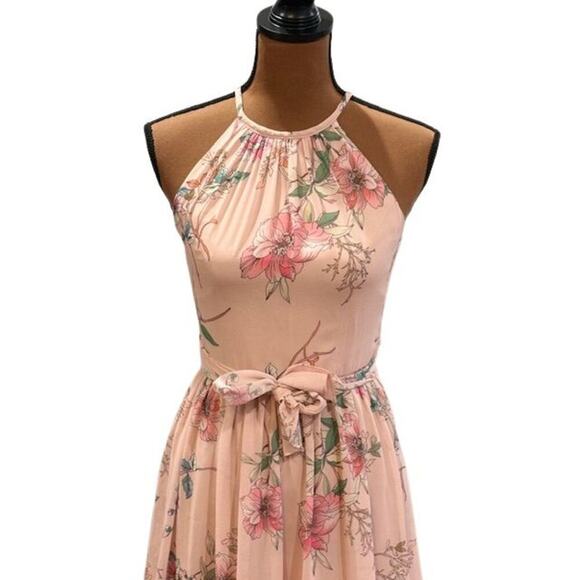 Monique Lhuillier “Daniela” Floral Sleeveless Maxi Gown in Pink – Size 14 - Picture 2 of 11